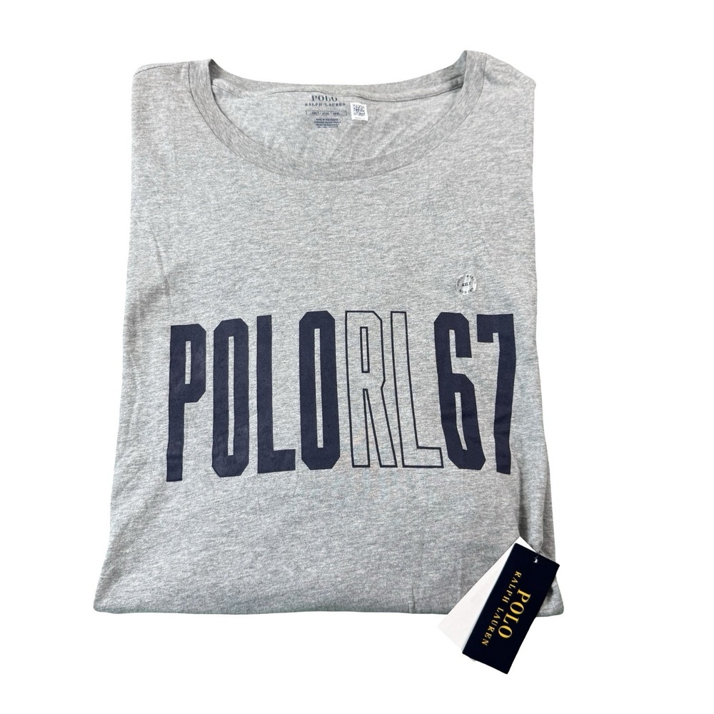Polo Ralph Lauren Gray Blue RL 67 Graphic T Shirt Mens 4XLT New 711866982040